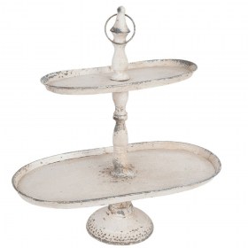 6y2203-2-tiered-stand-47x24x50-cm-white-iron-oval-cake-stand 1